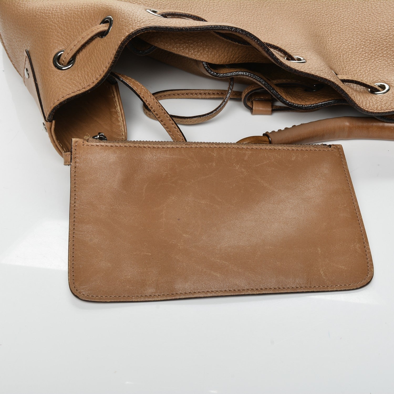 Gucci Calfskin Drawstring Hobo Beige 6 of 8