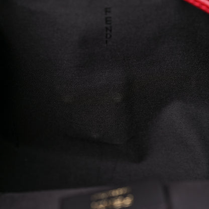 Fendi Vitello Cruise Bi-Color FF 1974 Embossed F is Fendi Drawstring Backpack Black Fragola Maya 15 of 19