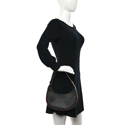 Celine Triomphe Canvas Calfskin Ava Shoulder Bag Tan 3 of 10