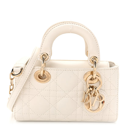 Christian Dior Lambskin Cannage Micro Lady D-Joy Latte 1 of 9