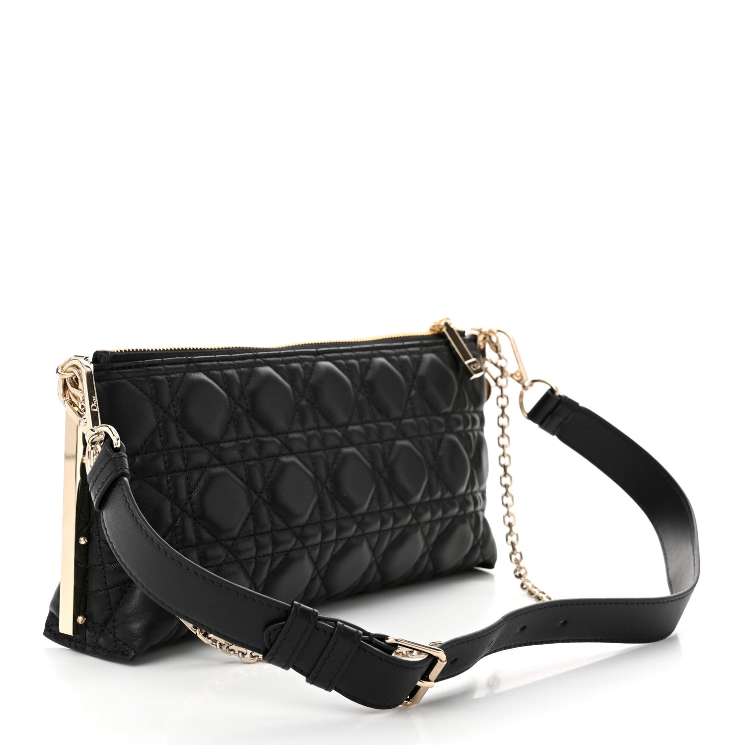 Christian Dior New Line Lambskin Cannage Dior Club Bag Black 3 of 10
