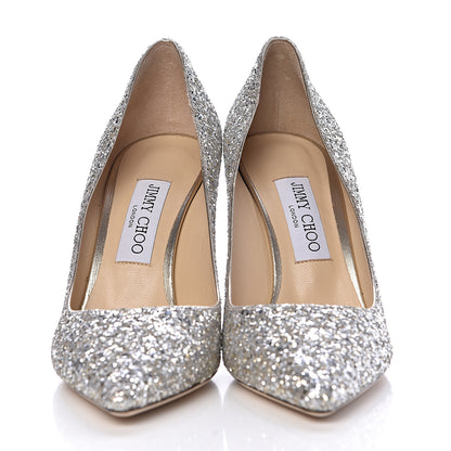 Jimmy Choo Glitter Pointy Toe Romy 85 Pumps 39 Champagne 2 of 11