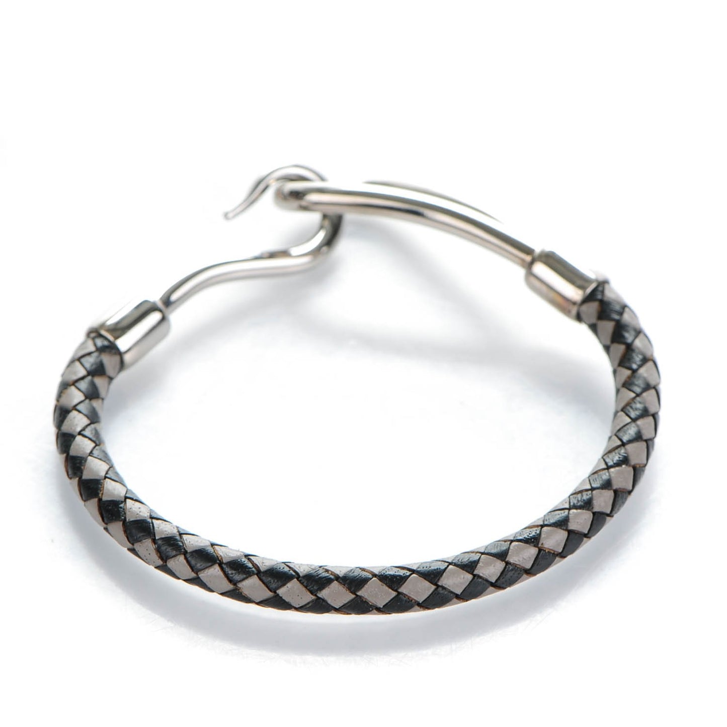 Leather Woven Jumbo Hook Bracelet