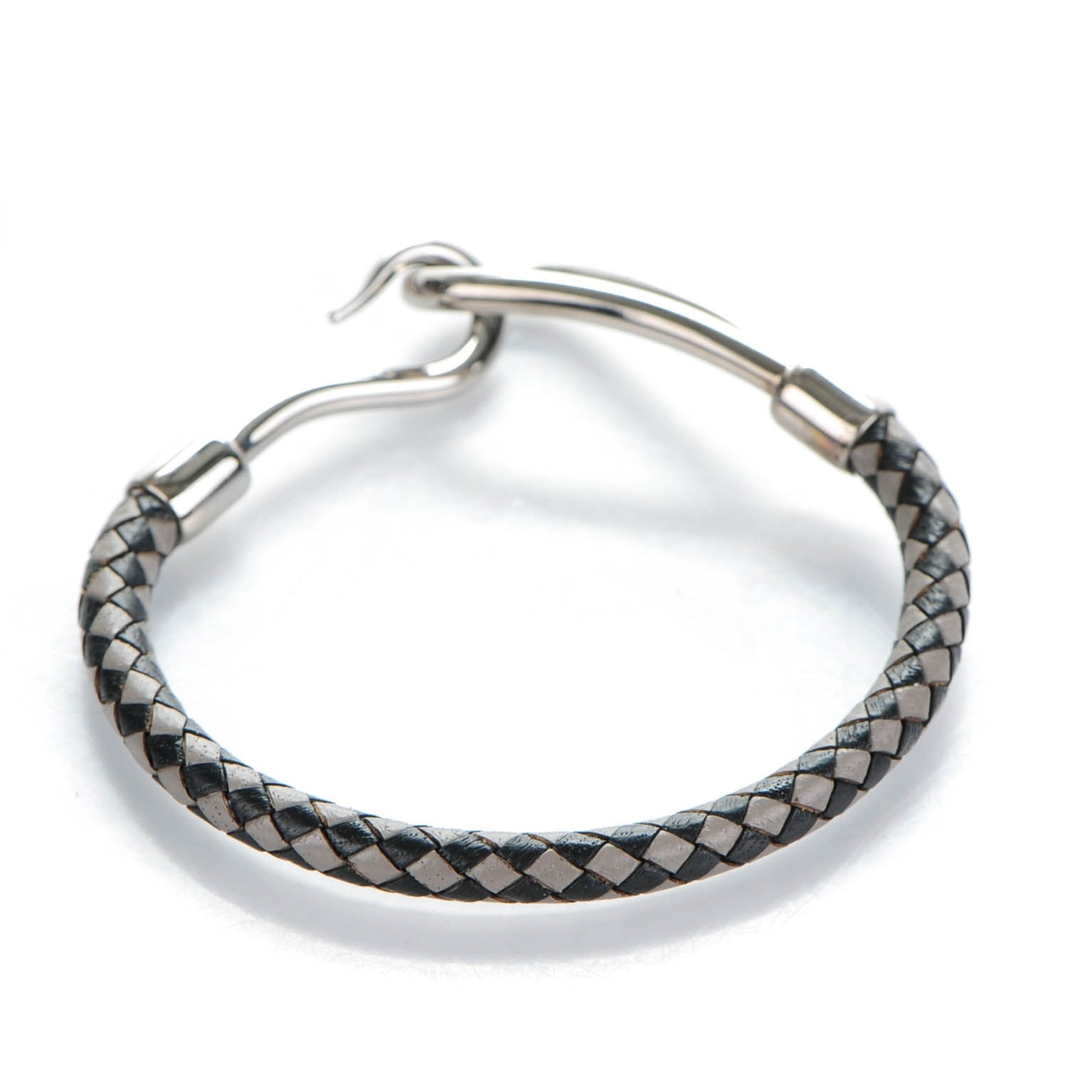 Hermes Leather Woven Jumbo Hook Bracelet 3 of 4