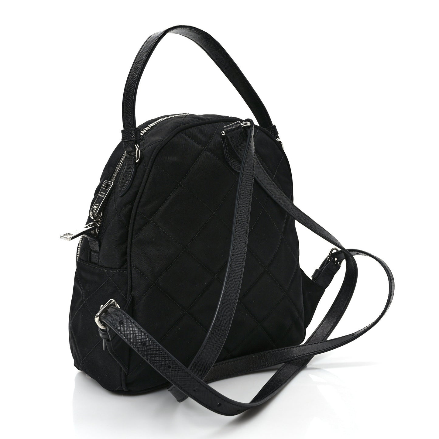 Nylon Tessuto Impuntu Quilted Backpack Black