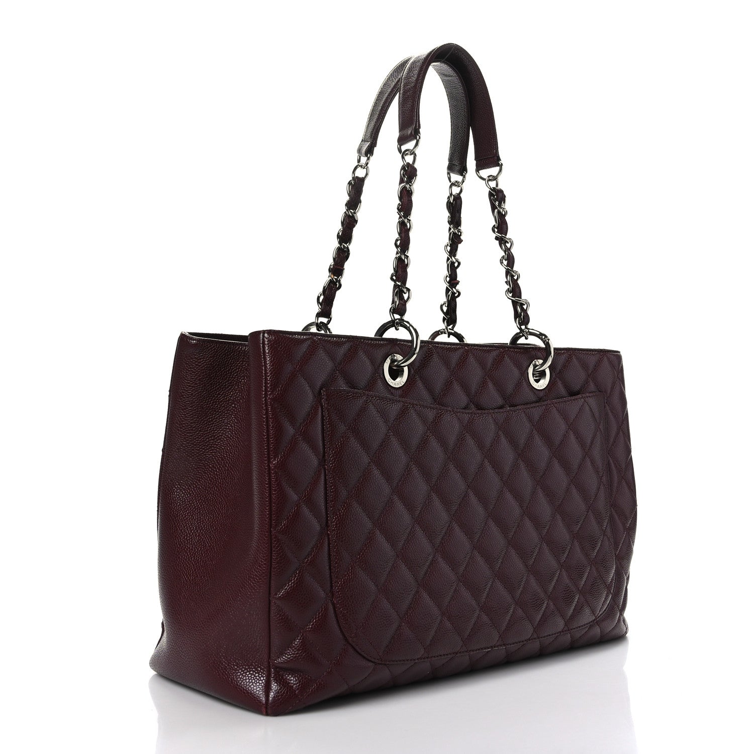 Chanel Caviar Quilted XL Grand Shopping Tote GST Dark Burgundy 3 of 15