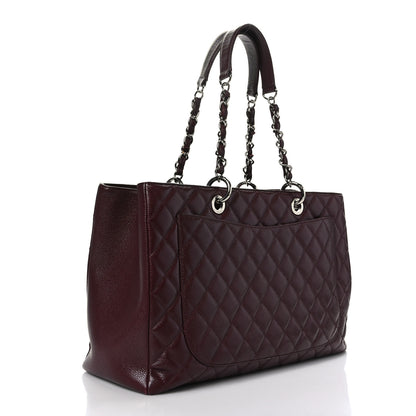 Chanel Caviar Quilted XL Grand Shopping Tote GST Dark Burgundy 3 of 15