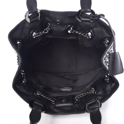 Christian Dior Lambskin Cannage Stitched Drawsting Tote Black 7 of 9
