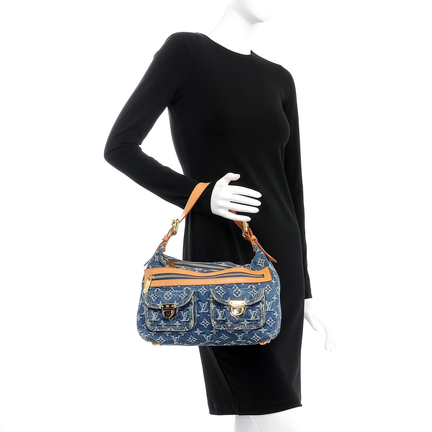 Louis Vuitton Monogram Denim Baggy PM Blue 2 of 9