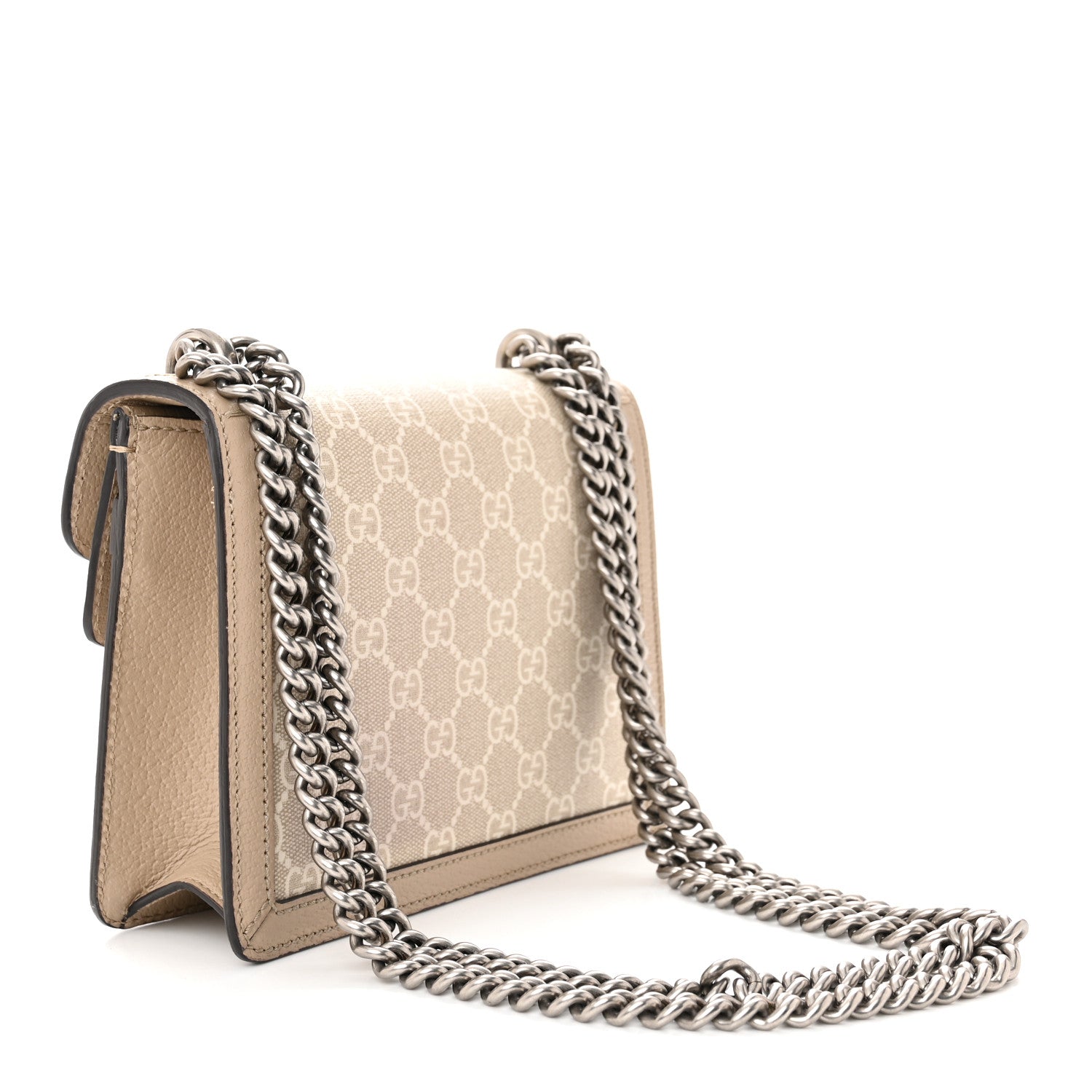 Gucci GG Supreme Monogram Textured Dollar Calfskin Mini Dionysus Shoulder Bag Beige Mystic White Oatmeal 3 of 11