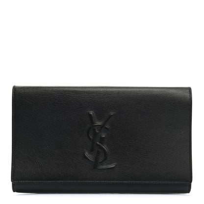 Saint Laurent Calfskin Monogram Large Belle De Jour Clutch Black 1 of 15