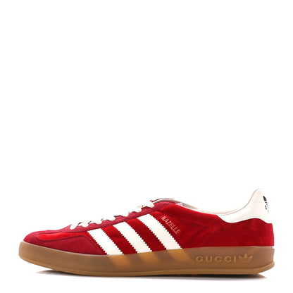 Gucci X ADIDAS Softy Velvet Suede Madeira Demetra Mens Gazelle Sneakers Vulcanic Red Off White Hibiscus Red 1 of 9