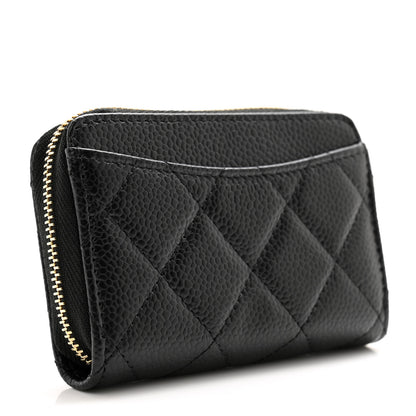 Chanel Caviar Quilted Zip Coin Purse Black 3 of 10