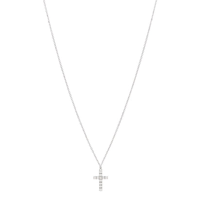 Cartier 18K White Gold Diamond Symbols Cross Pendant Necklace 1 of 4