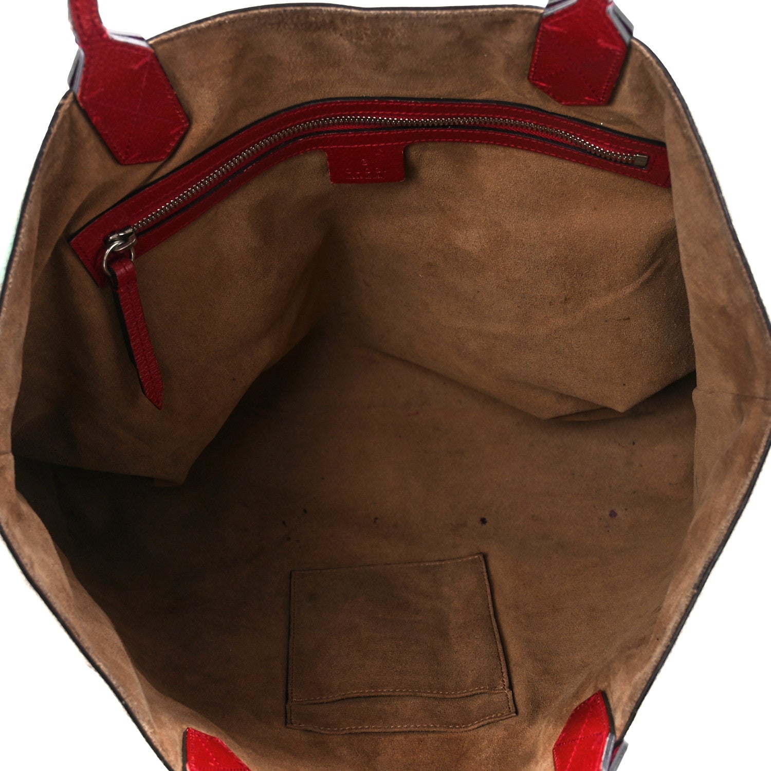 Gucci GG Supreme Monogram Tian Medium Shopping Tote Beige Multicolor Red 5 of 15