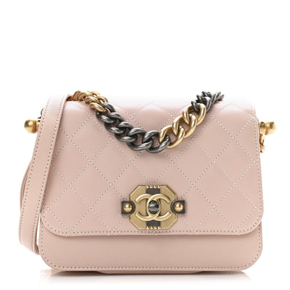 Chanel Lambskin Quilted Gold Metal Lock Flap Pink 1 of 11