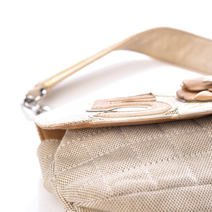 Chanel Canvas Camellia N°5 Flap Beige Brown 15 of 21