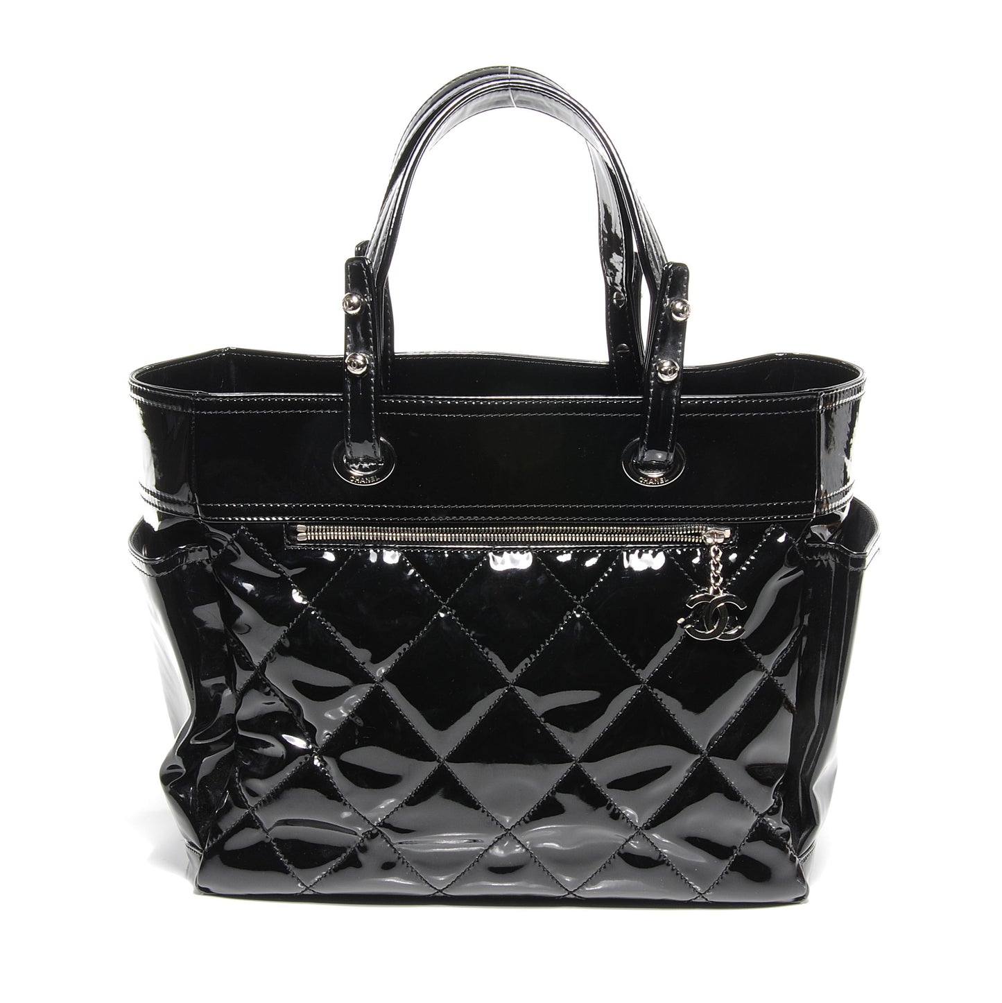 Vinyl Quilted Paris Biarritz Large Tote Black