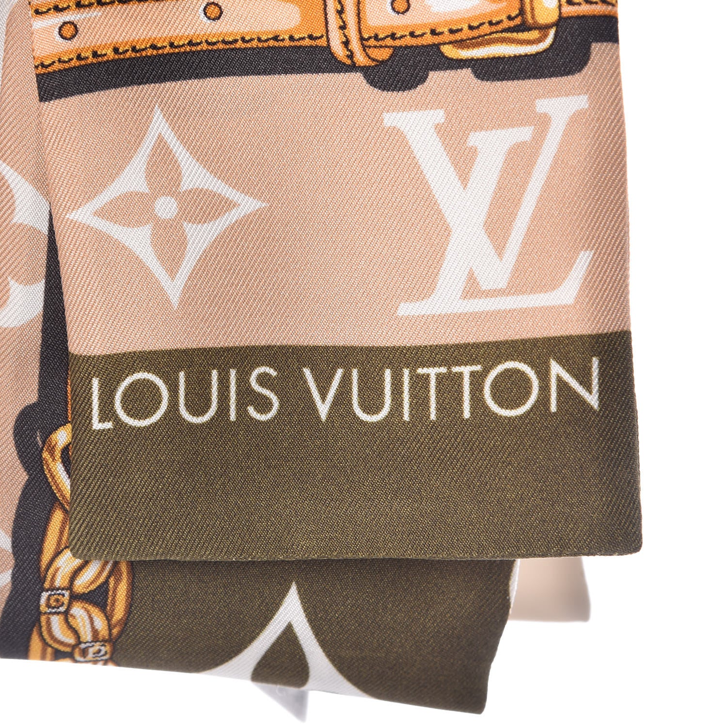 Louis Vuitton Silk Monogram Giant Confidential Bandeau Kaki 3 of 5