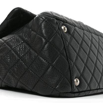 Chanel Grained Calfskin Quilted XXL Travel Flap Bag Black 9 of 10