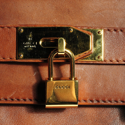 Gucci Leather Handmade Large Top Handle Bag Brown 8 of 8