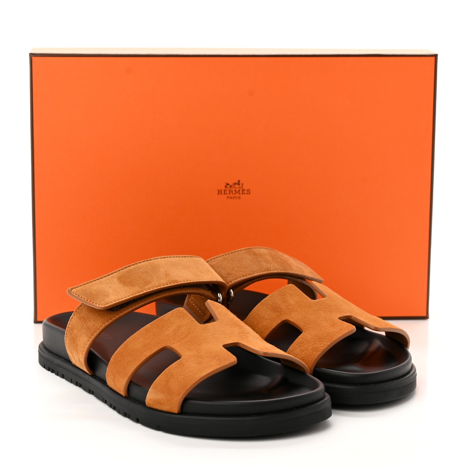 Hermes Suede Goatskin Womens Chypre Sandals 36 Naturel 9 of 9