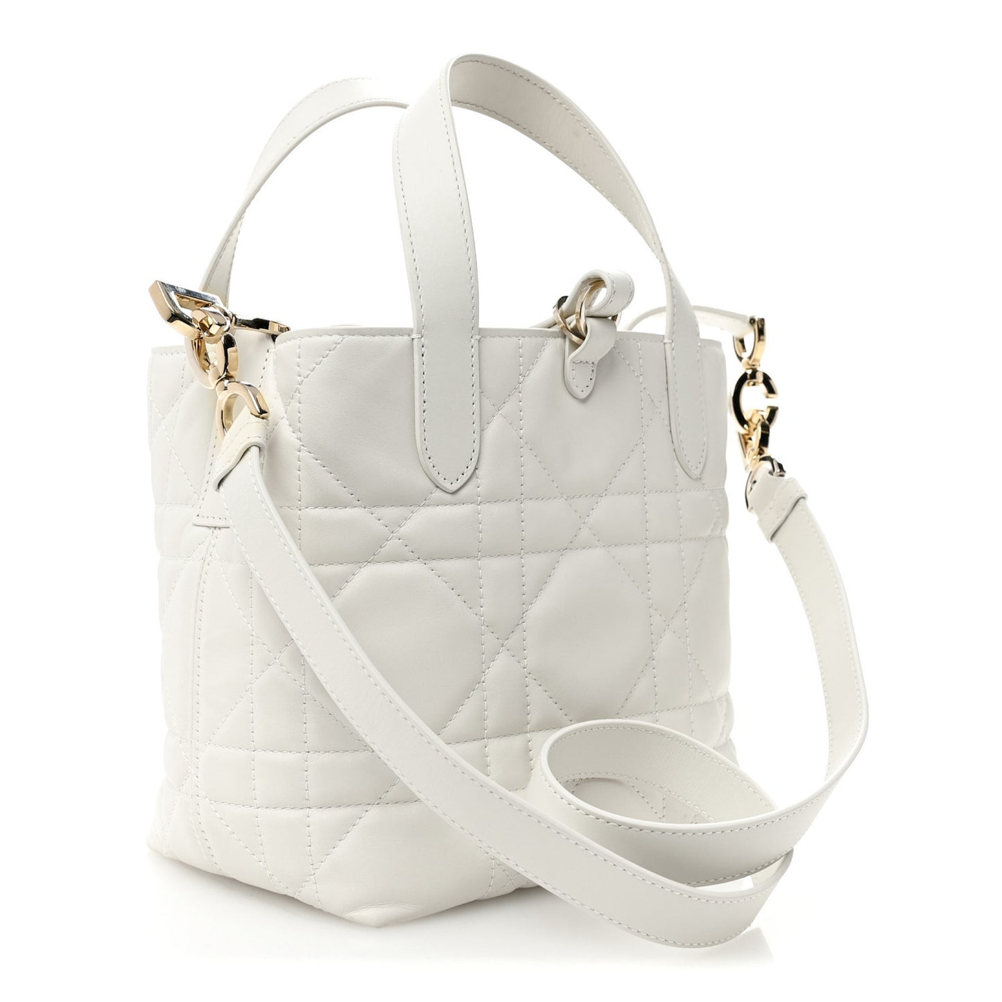 Calfskin Macrocannage Small Toujours Vertical Tote Latte