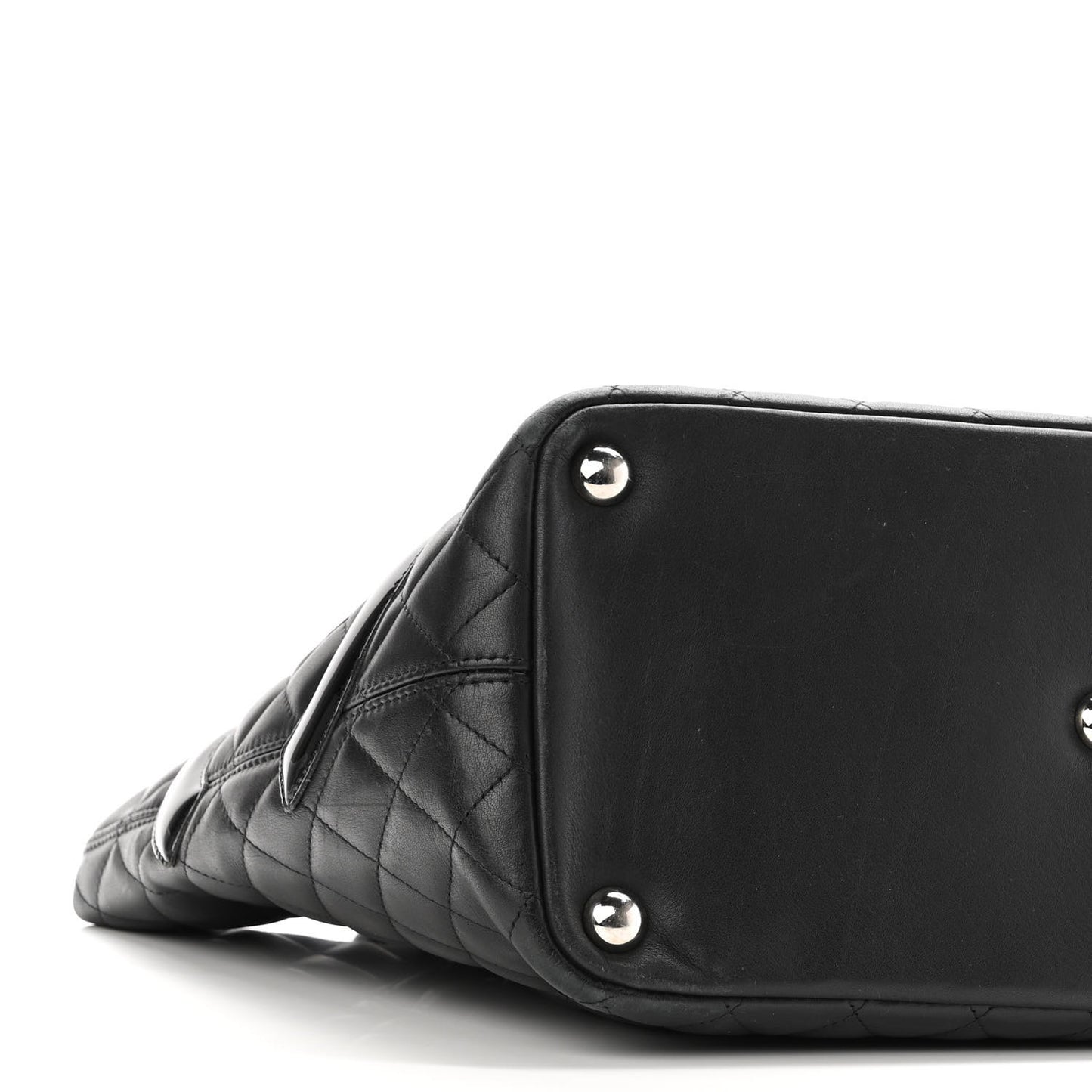 Calfskin Quilted Large Cambon Tote Black