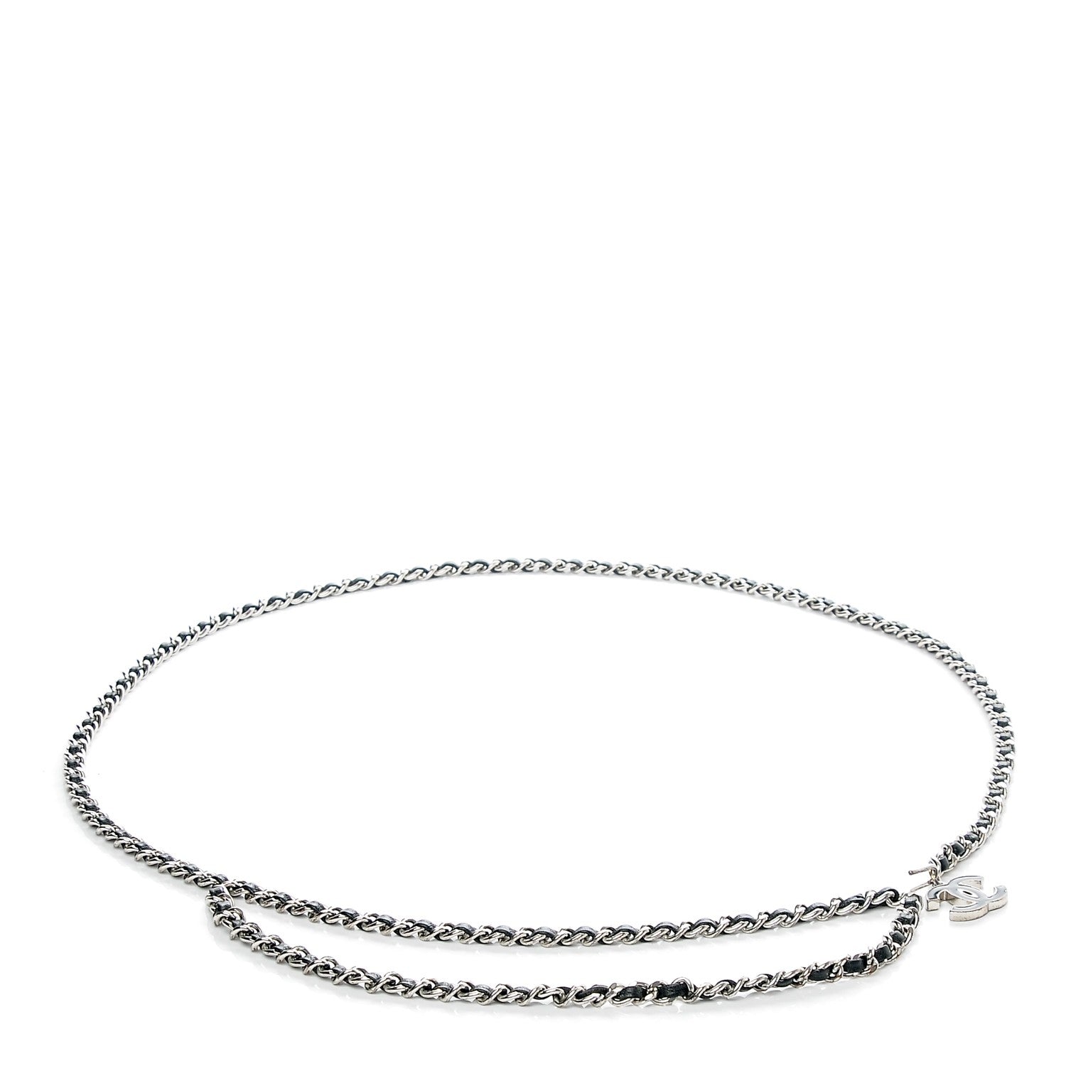 Chanel Lambskin Enamel CC Chain Belt Black Silver 1 of 3