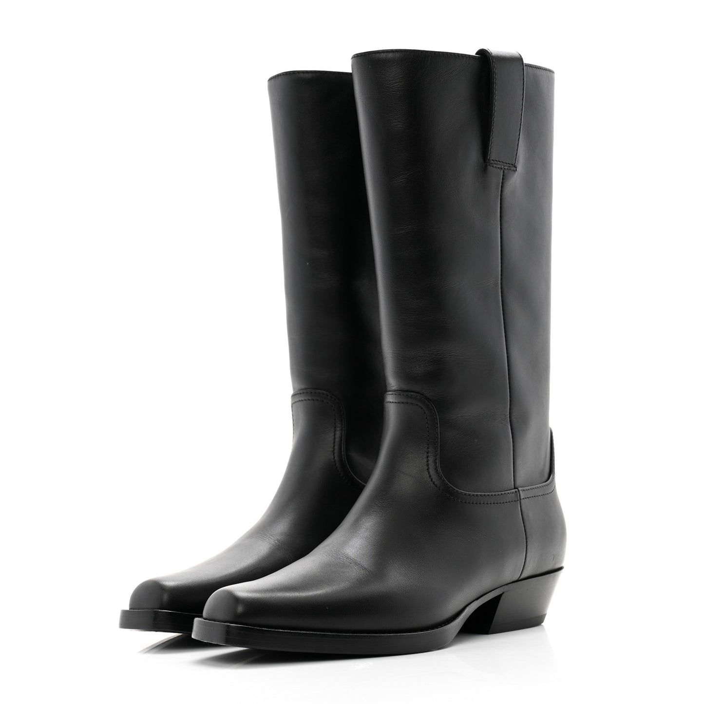 Calfskin CC High Boots 37 Black