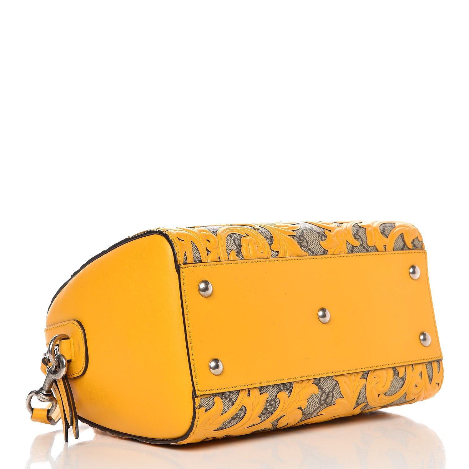 Gucci GG Supreme Monogram Arabesque Small Boston Beige Yellow 4 of 9