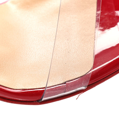 Christian Louboutin Patent PVC Just Nothing 85 Slide Sandals 35 Red 8 of 11