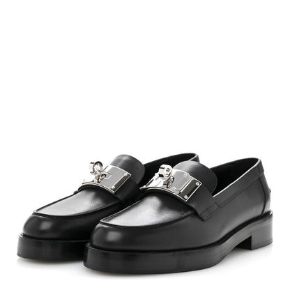 Hermes Calfskin Womens Hot Loafer 38 Black 4 of 12