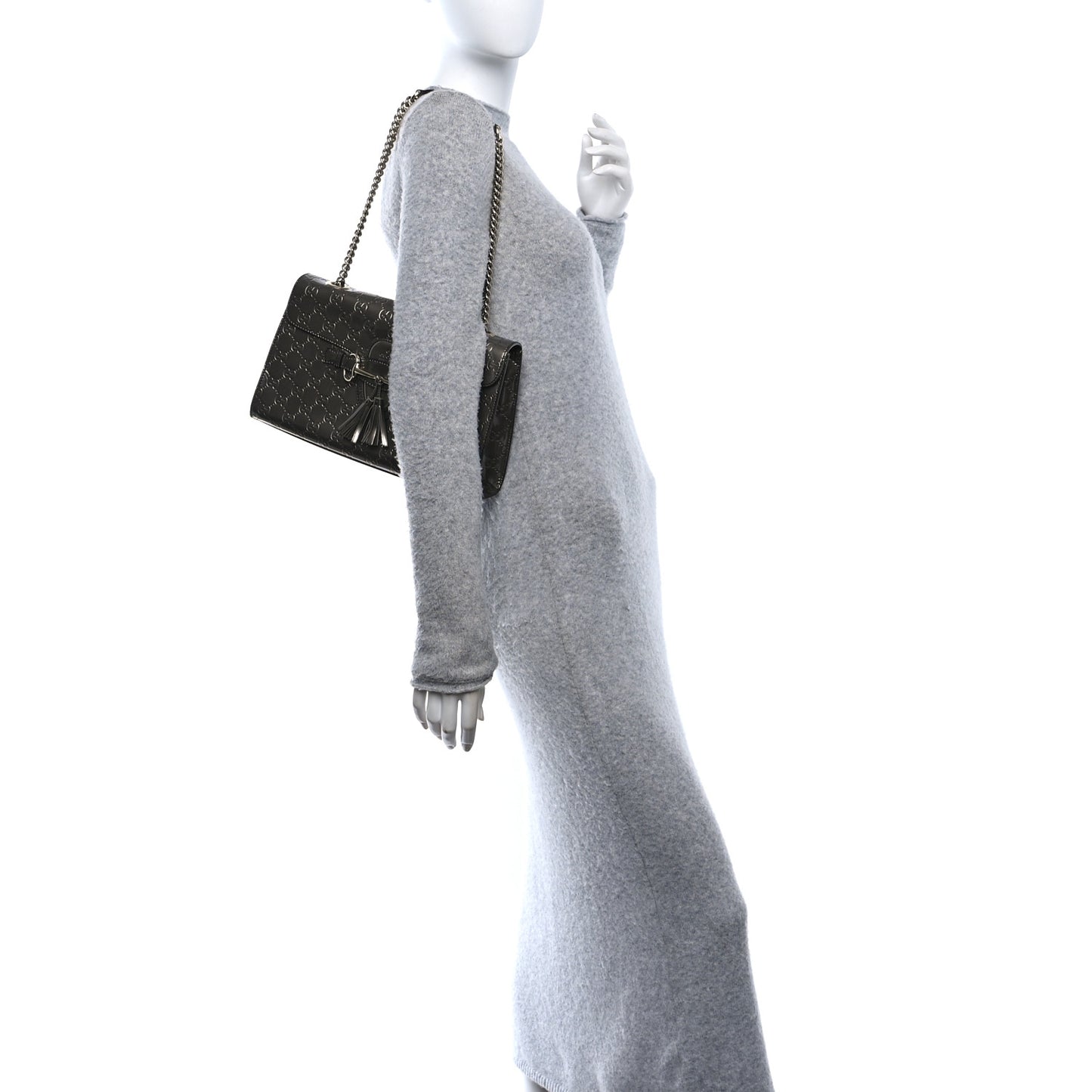 Shine Guccissima Medium Emily Chain Shoulder Bag Sasso