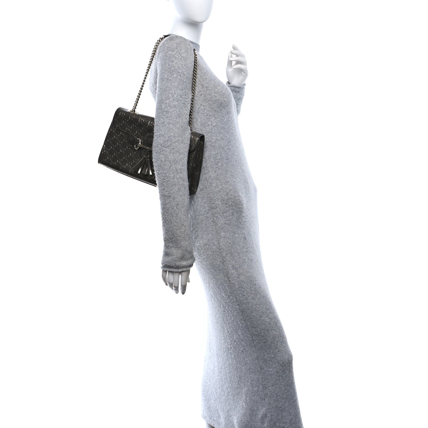 Gucci Shine Guccissima Medium Emily Chain Shoulder Bag Sasso 2 of 12