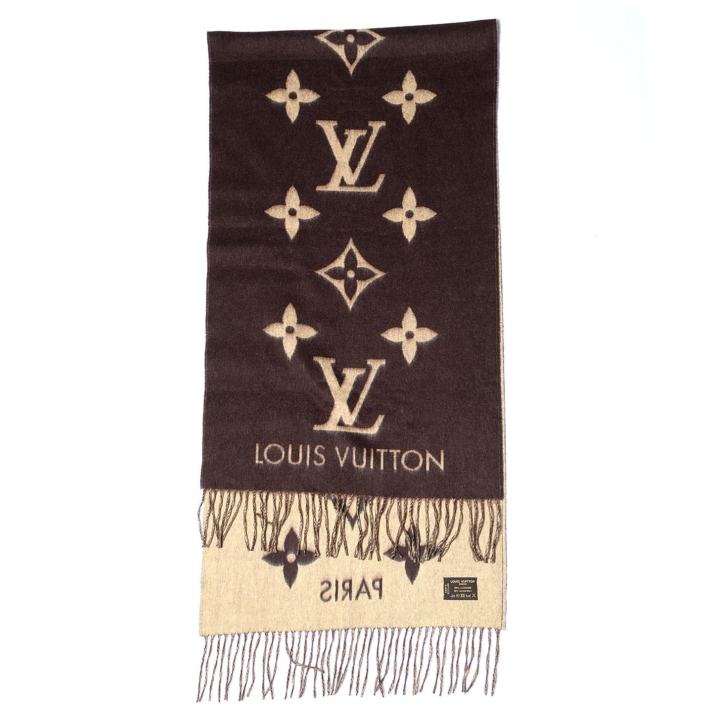 Cashmere Monogram Reykjavik Scarf Brown