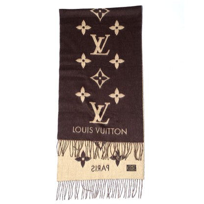 Louis Vuitton Cashmere Monogram Reykjavik Scarf Brown 4 of 5