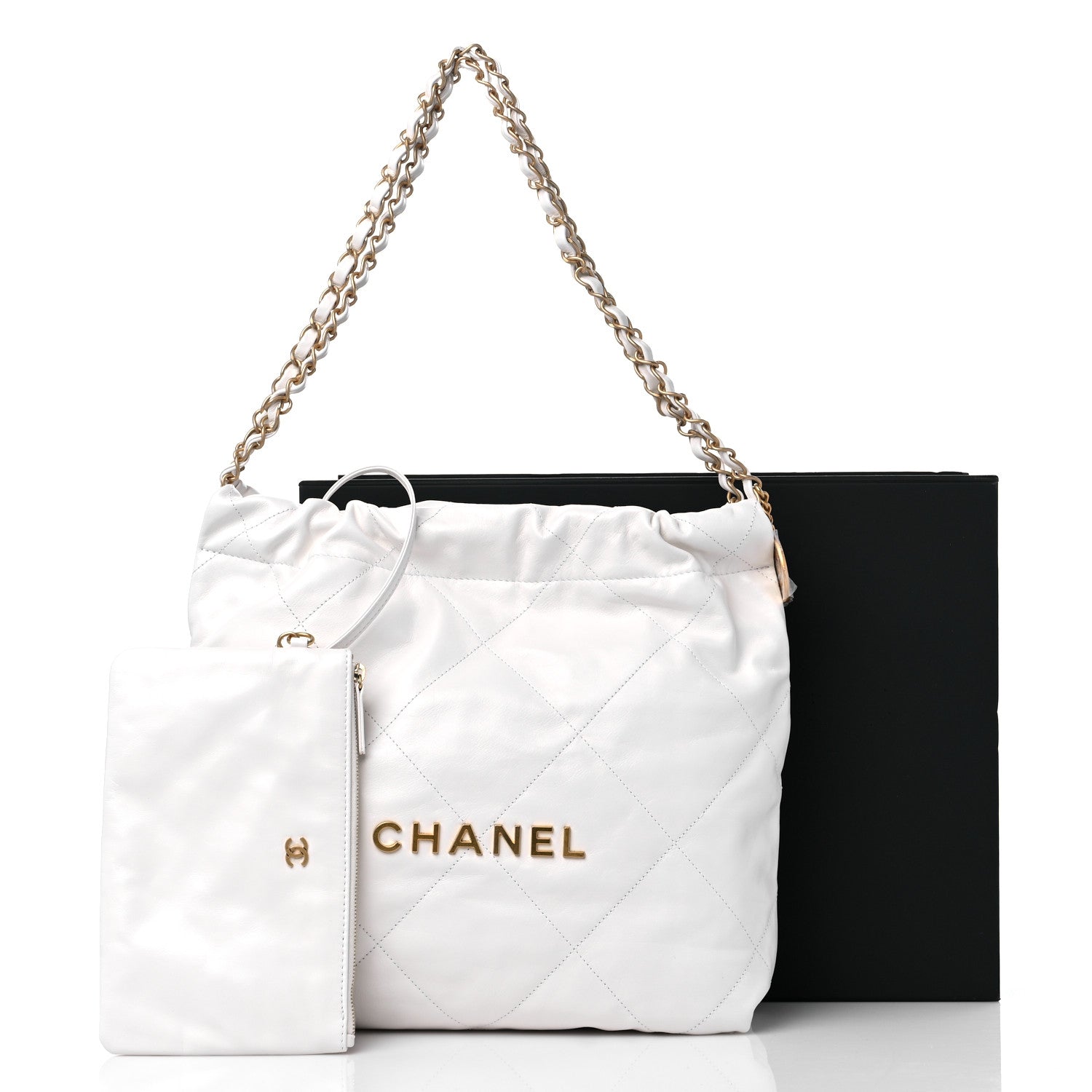 Chanel Shiny Calfskin Quilted Small Chanel 22 White 11 of 11
