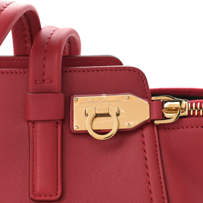 Salvatore Ferragamo Calfskin Small Verve Double Zip Tote Rosso 7 of 11