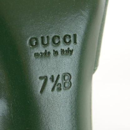 Gucci Satin Crystal Horsebit Hollywood Pumps 7.5 Green 6 of 7