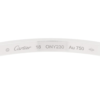 Cartier 18K White Gold Diamond Small LOVE Paved Bracelet 18 5 of 10