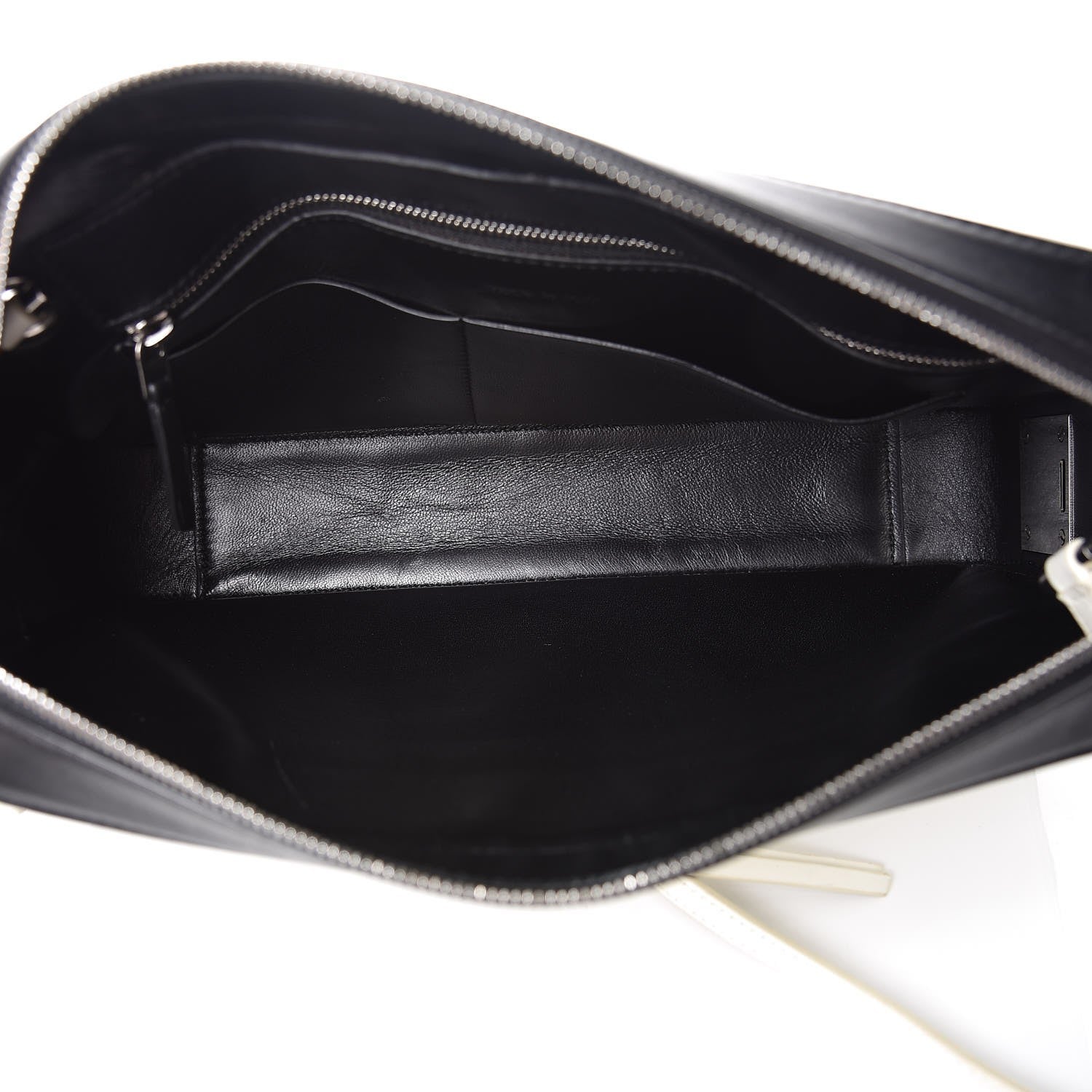 Celine Nappa Calfskin Bi-Color Medium Side Lock Shoulder Bag White 5 of 9