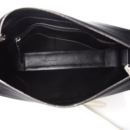 Celine Nappa Calfskin Bi-Color Medium Side Lock Shoulder Bag White 5 of 9