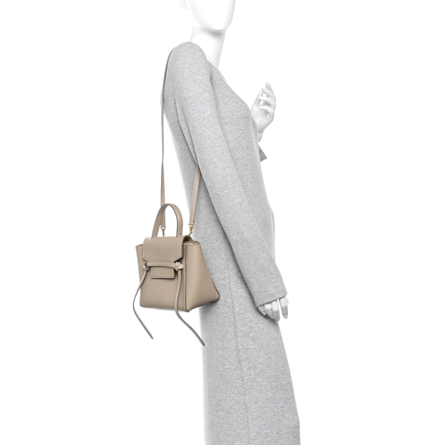 Grained Calfskin Nano Belt Bag Light Taupe