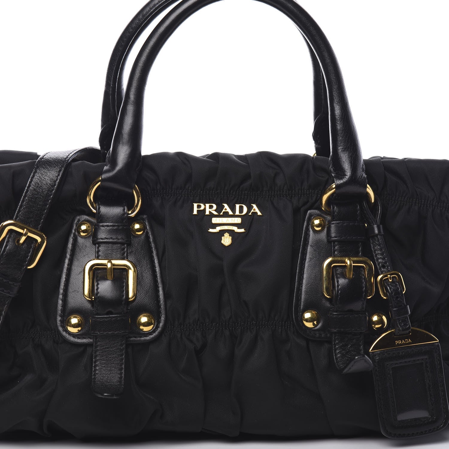 Prada Tessuto Nylon Gaufre Shopping Satchel Black 8 of 8