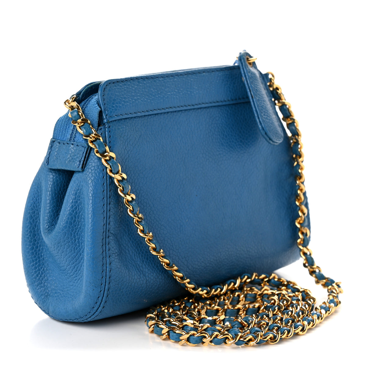 Chanel Caviar Timeless CC Mini Chain Bag Blue 3 of 11