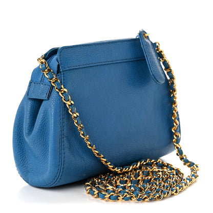 Chanel Caviar Timeless CC Mini Chain Bag Blue 3 of 11