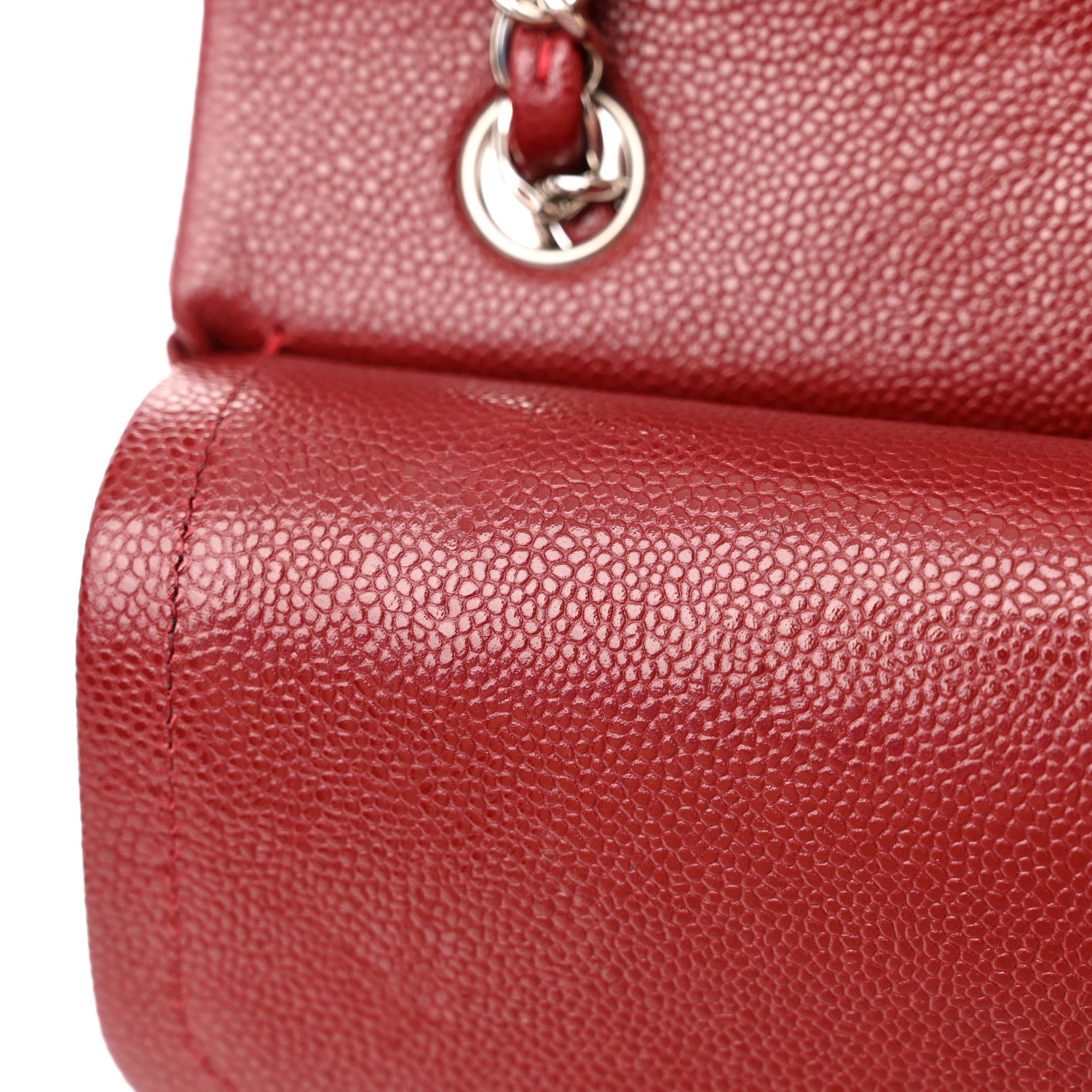 Chanel Caviar Quilted Medium Double Flap Dark Red 11 of 12