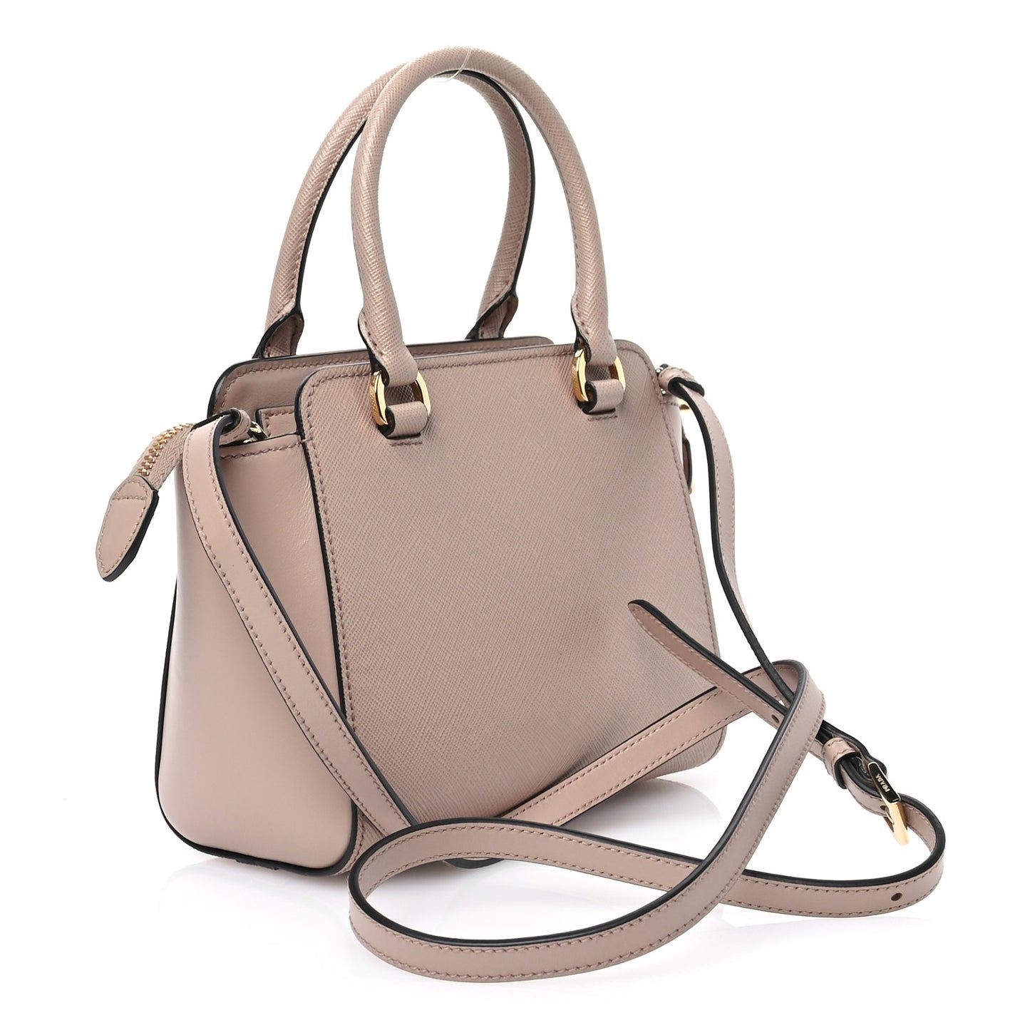 Saffiano Soft Calfskin Mini Zippered Tote Cipria