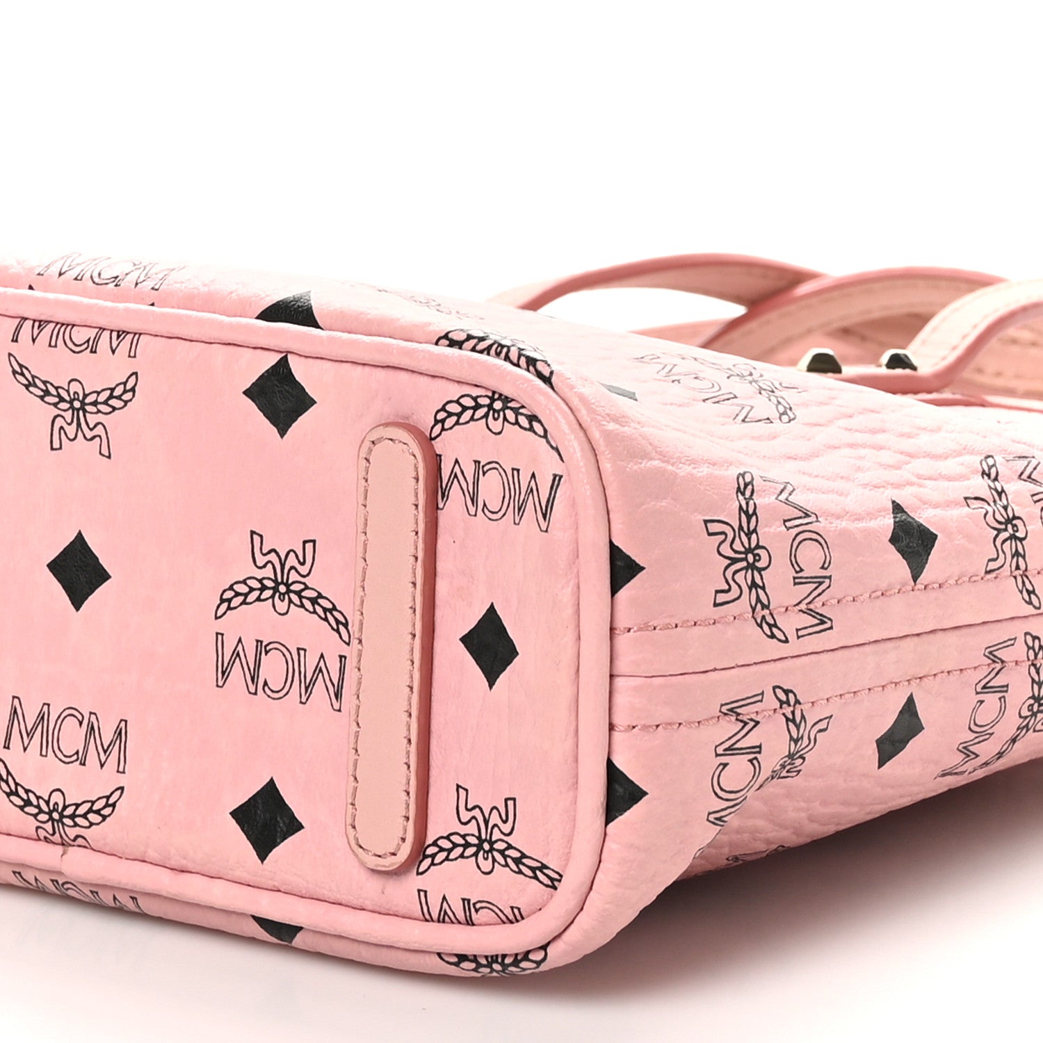 MCM Visetos Mini Anya Top Zip Shopper Tote Soft Pink 9 of 9